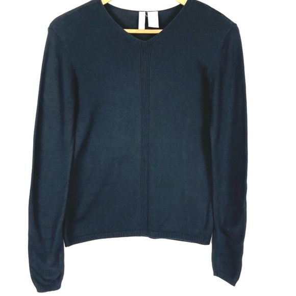 Collection by Cherokee Black Silk & Cotton Blend Lightweight Sweater Size Small - Picture 1 of 7